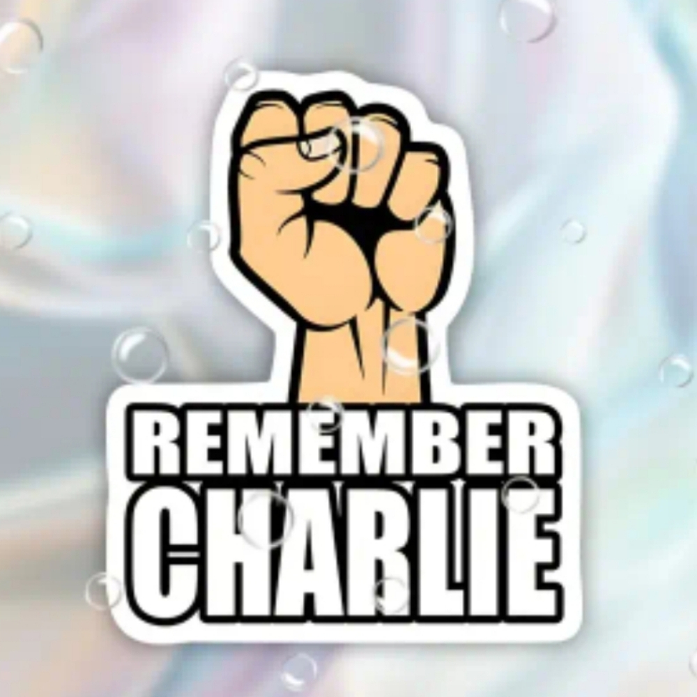 Charlies Inspirational Fist Sticker - Black and Tan